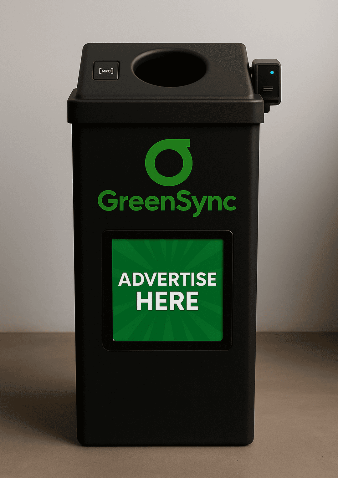 GreenSync Smart Bin with advertising panel